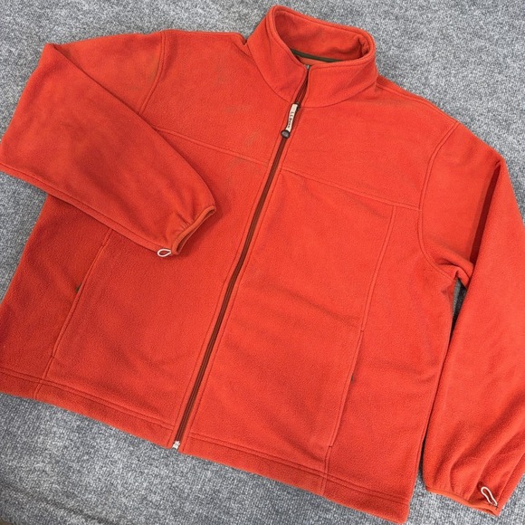 L.L. Bean Other - LL Bean Fleece Jacket Men 2XL Orange Inner Liner Full Zip Mock Neck Outdoor READ